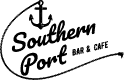 A green background with black lettering that says " t southern port ".